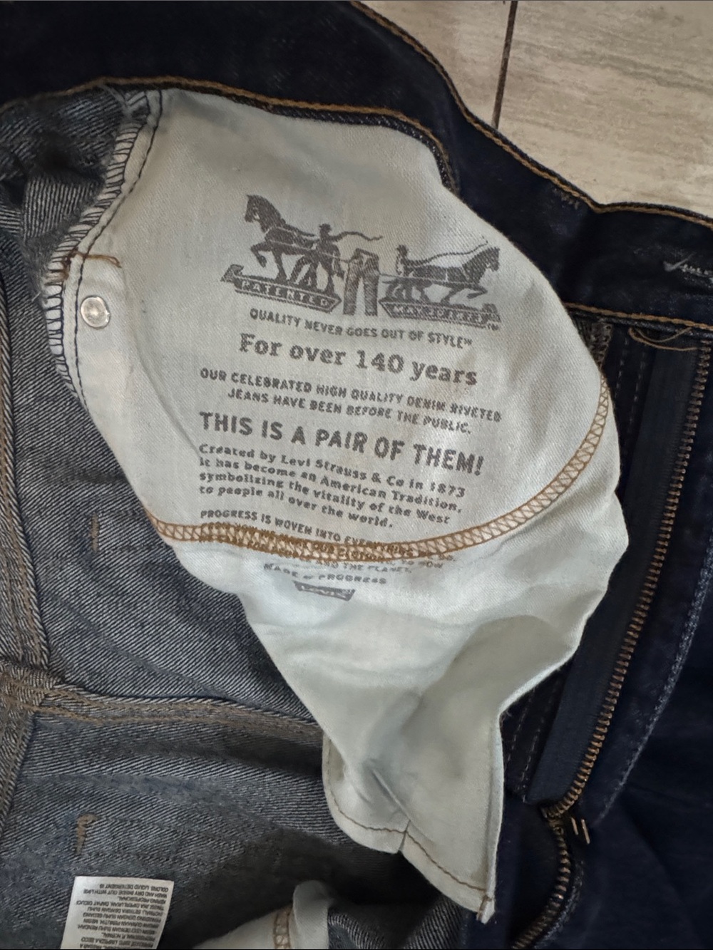 Levi's Indigo Straight-Leg Jeans - Picture 7 of 11